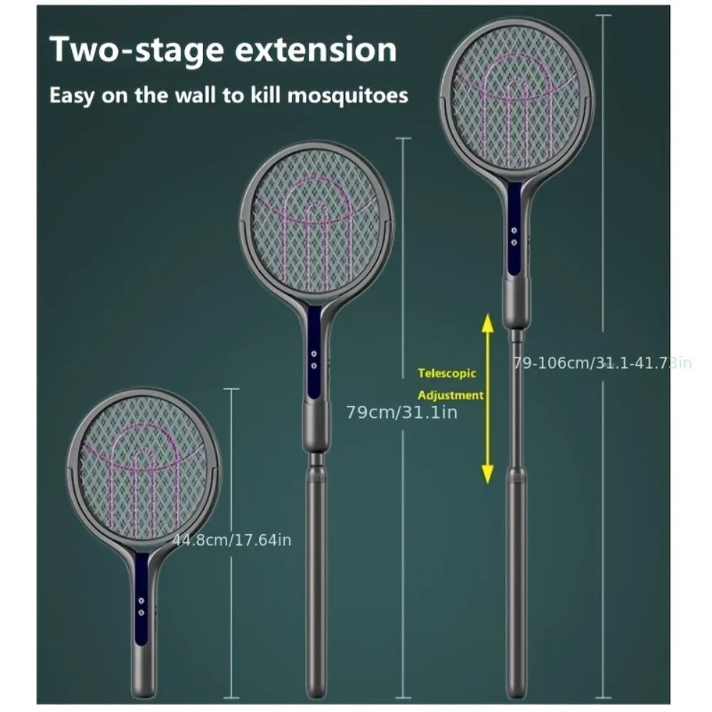 USB Rechargeable 2 in 1 Extendable Mosquito Swatter