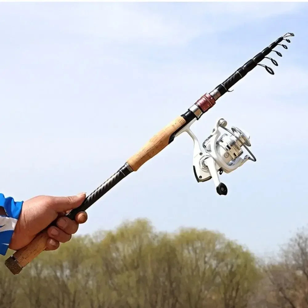 Children 1.8m-3.6m Fishing Rod Full Kits Telescopic Spincast Fishing Reel Fishing Pole High Carbon Fishing Rod Fishing