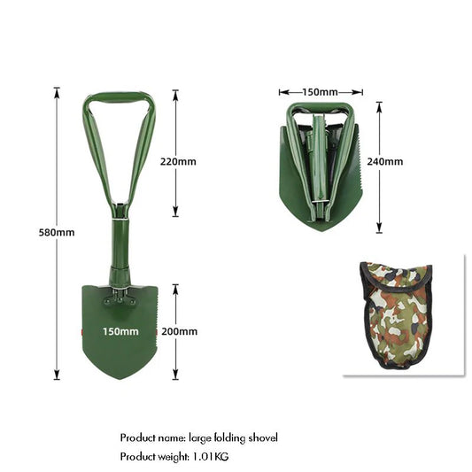 Folding Camping Shovel, High Carbon Steel Entrenching Tool