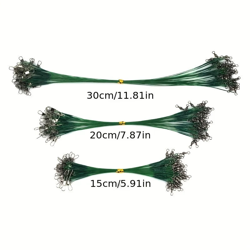 20pcs 15/20/30cm Stainless Steel Wire Leader Fishing