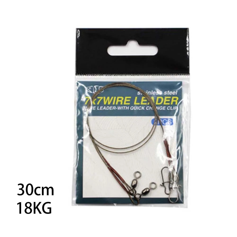 2pcs Fishing Line Stainless Steel Wire Leader With Snap