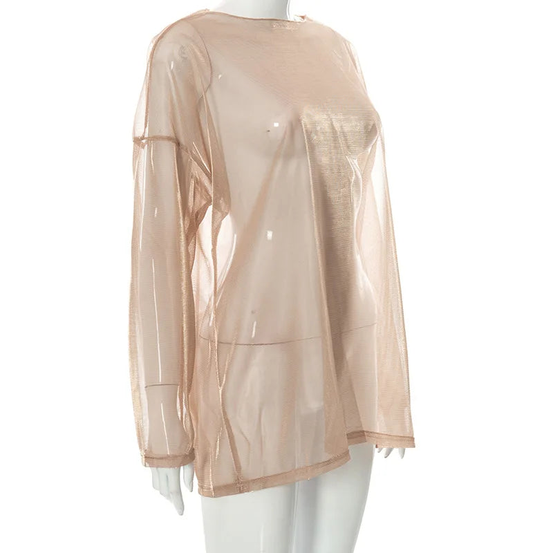 See Through T Shirts For Women Y2k Clothes Sexy Crop