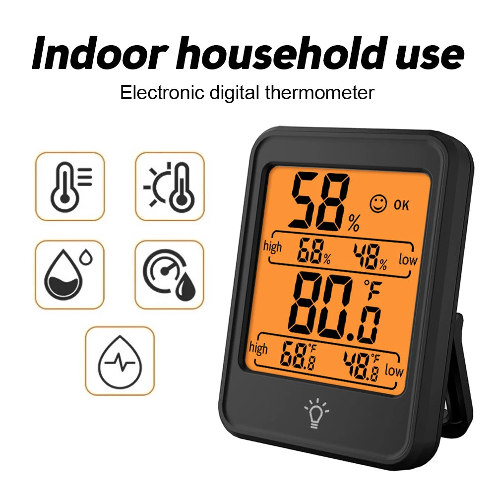 Large Size LCD Digital Thermometer Hygrometer Indoor Room Electronic