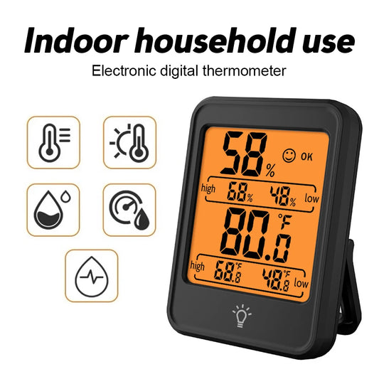 Large Size LCD Digital Thermometer Hygrometer Indoor Room Electronic