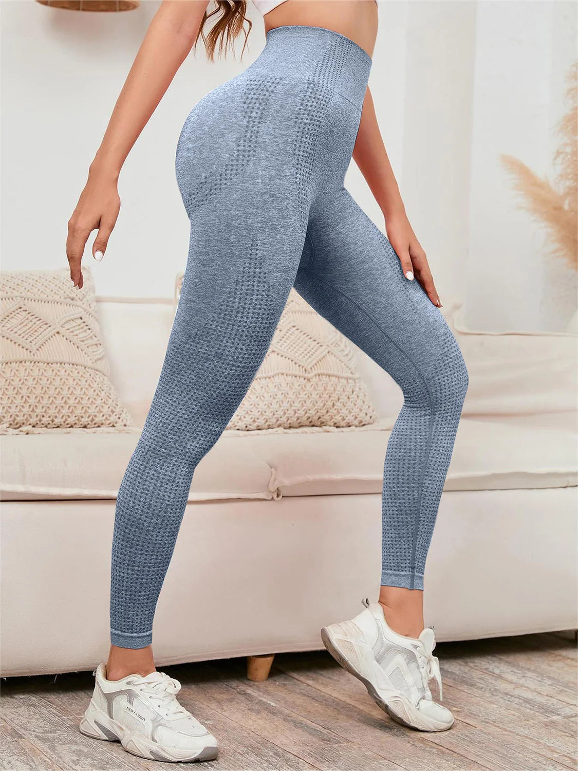 Legging met hoge taille, dames, glimlachlegging,