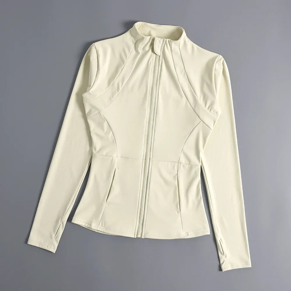 Sports Coat Women's Shirt Yoga Slim Long Sleeve