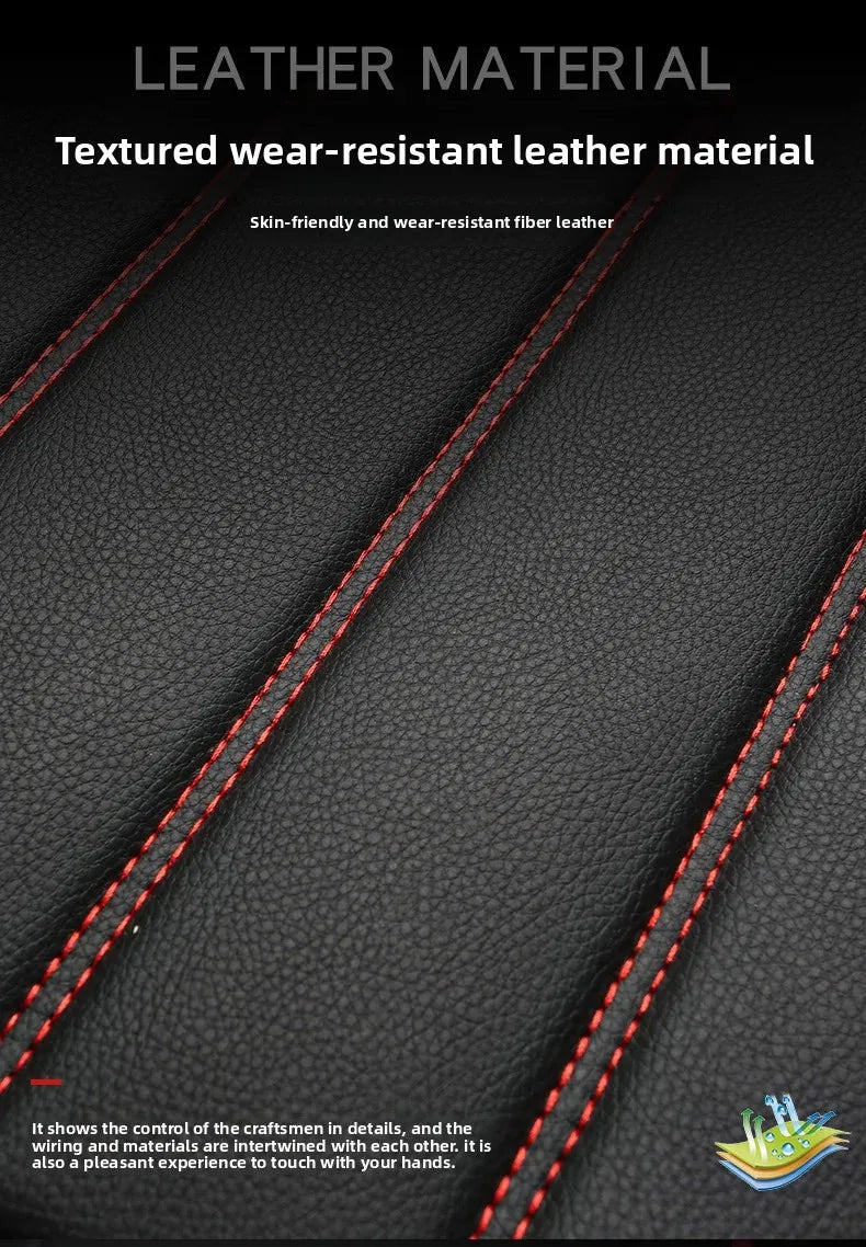 All Season Genuine Leather Full Coverage 5-Seater Car Seat Covers Summer Ready Universal Fit for Cars SUVs Trucks Premium Auto