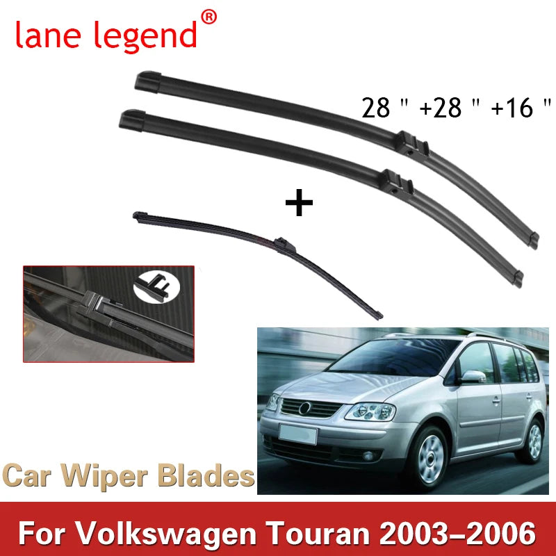 Ruitenwisserbladen voor Volkswagen VW Touran 2003 2004 2005 2006 Voorruit Voorruit 28"+28"+16"