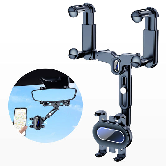 Rearview Mirror Phone Holder For Car  Retractable Multifunctional