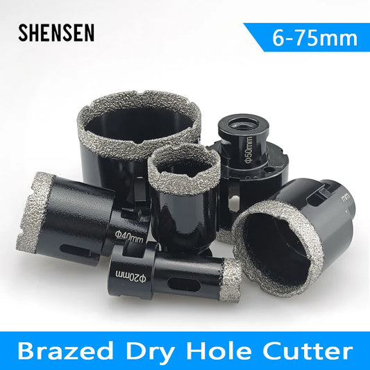 1 Pcs M14 Thread Diamond Dry Vacuum Brazed Drilling Core Bits Set porcelain tiles crowns Drill Granite Marble Hole Saw Tools