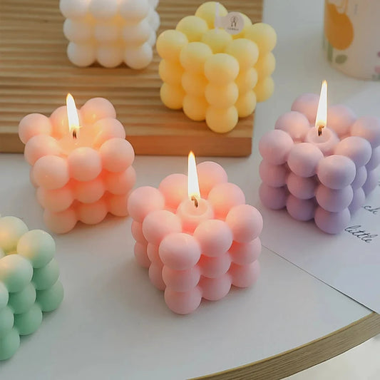 Ins Bubble Cube Shaped Candle Handmade