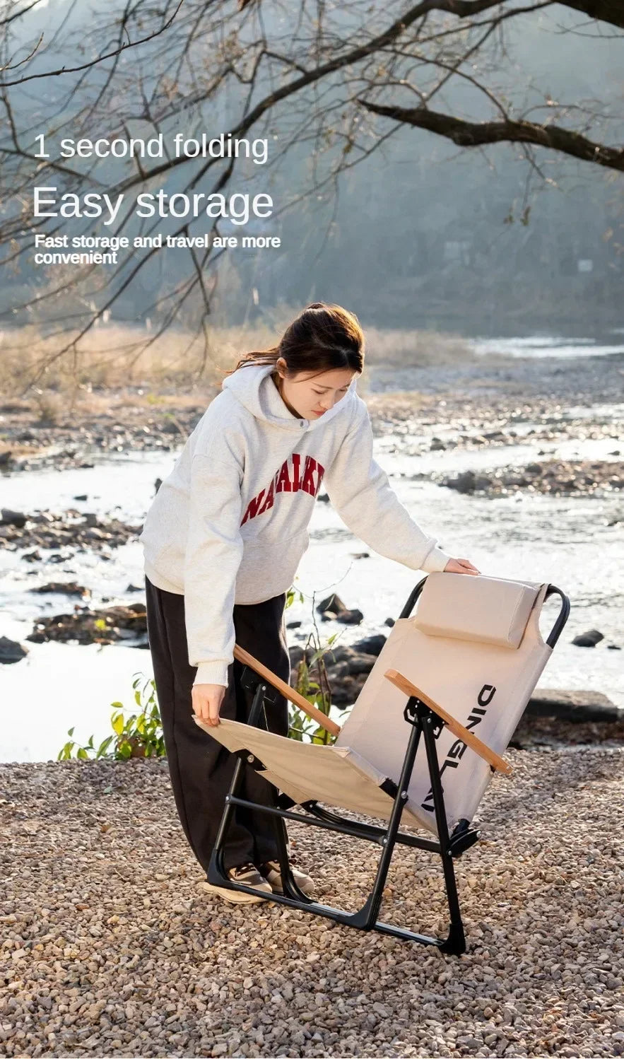 Angle Adjustable Camping Chair with Detachable