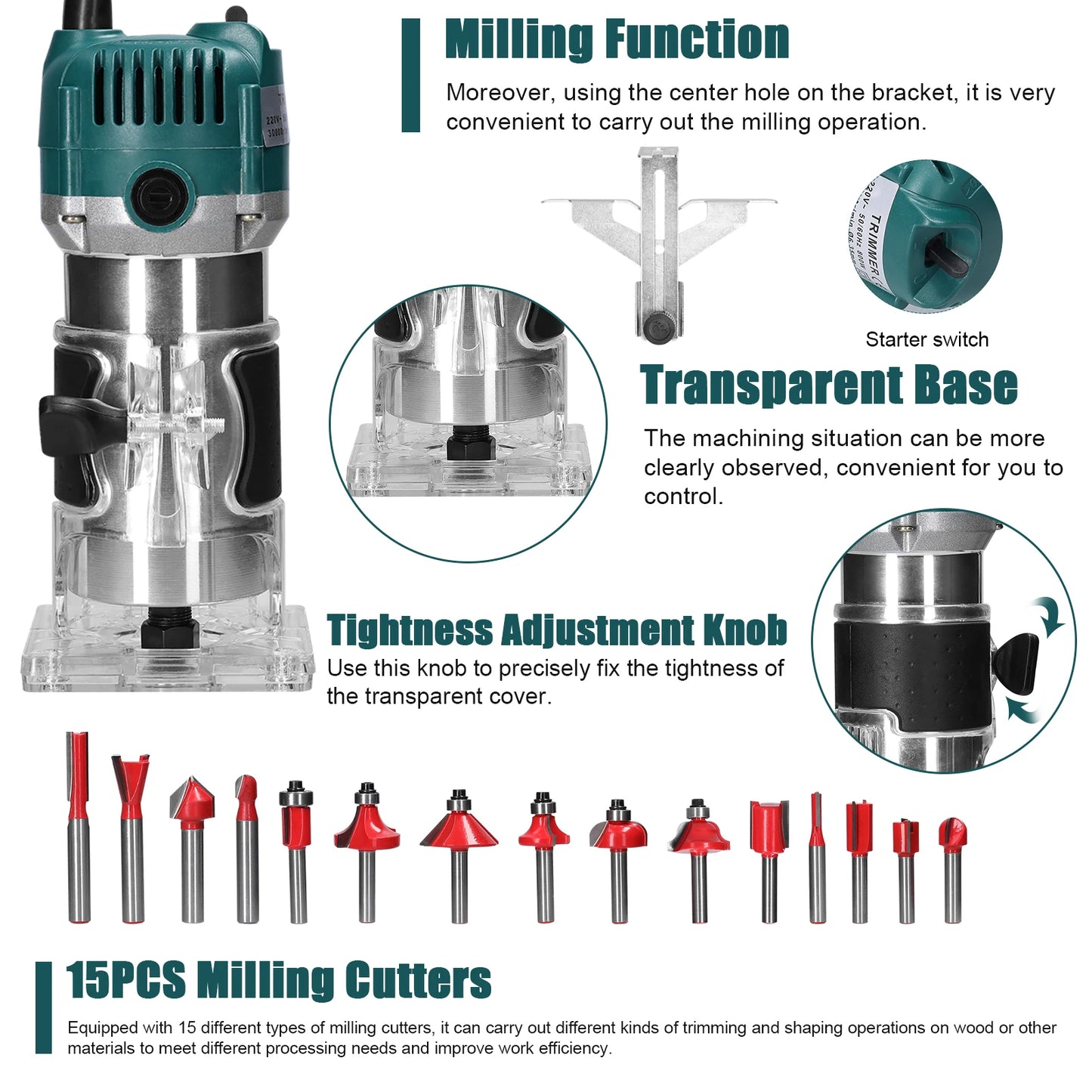 Woodworking Electric Trimmer Multifunctional