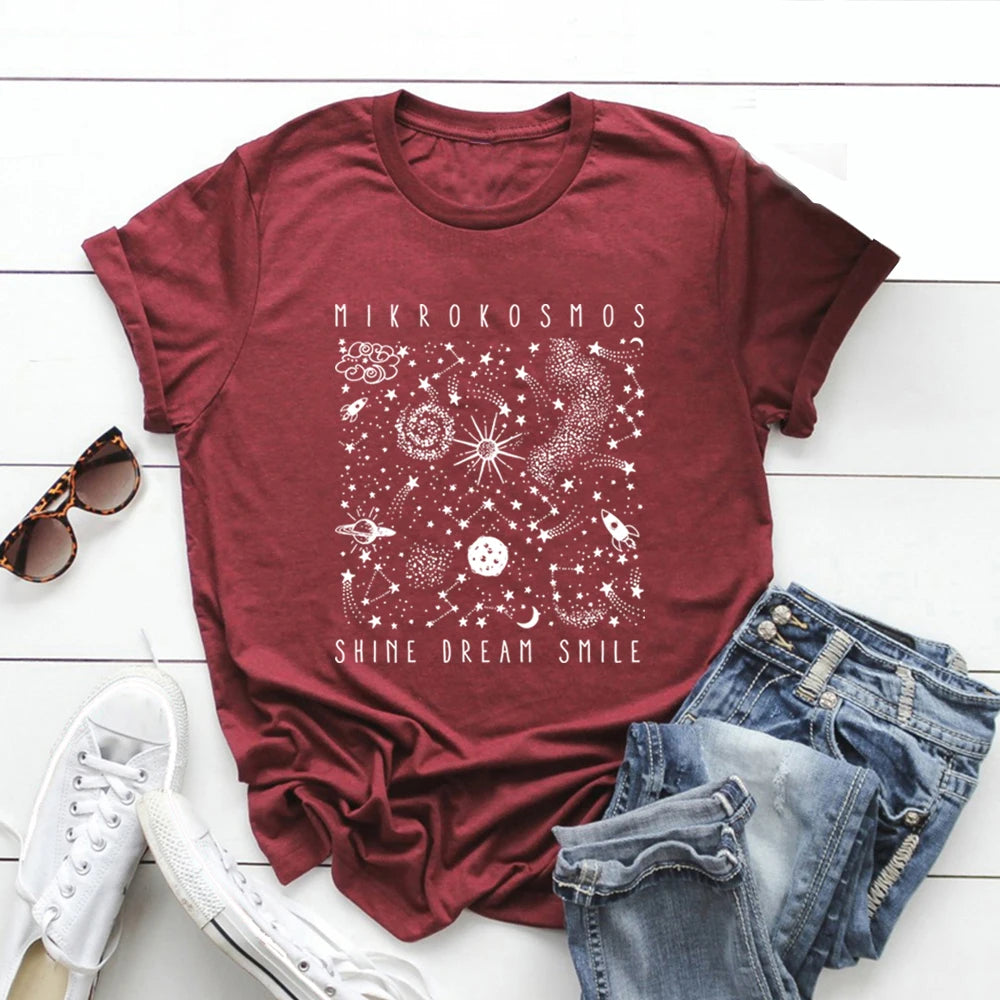 Mikrokosmos Graphic T Shirts Shine Dream Smile Tee Twinkling