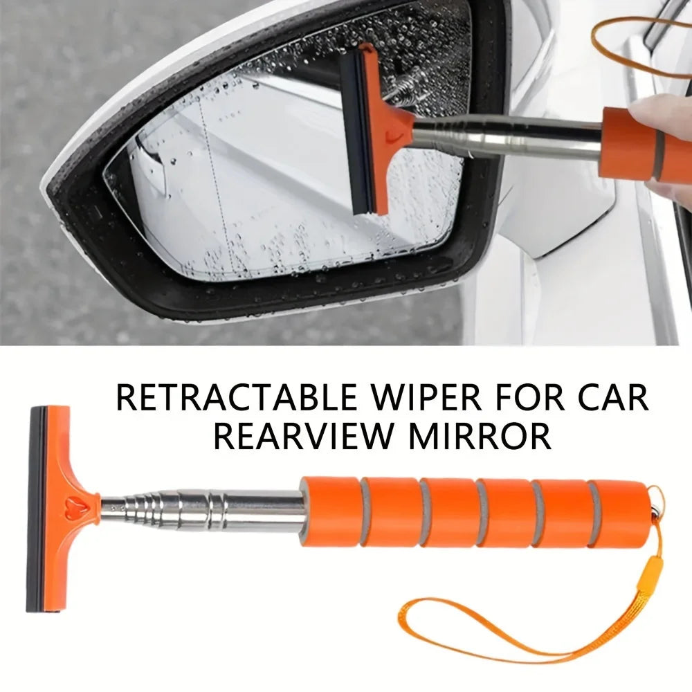 1pc Retractable Windshield Wiper Car Rearview Mirror Wiper
