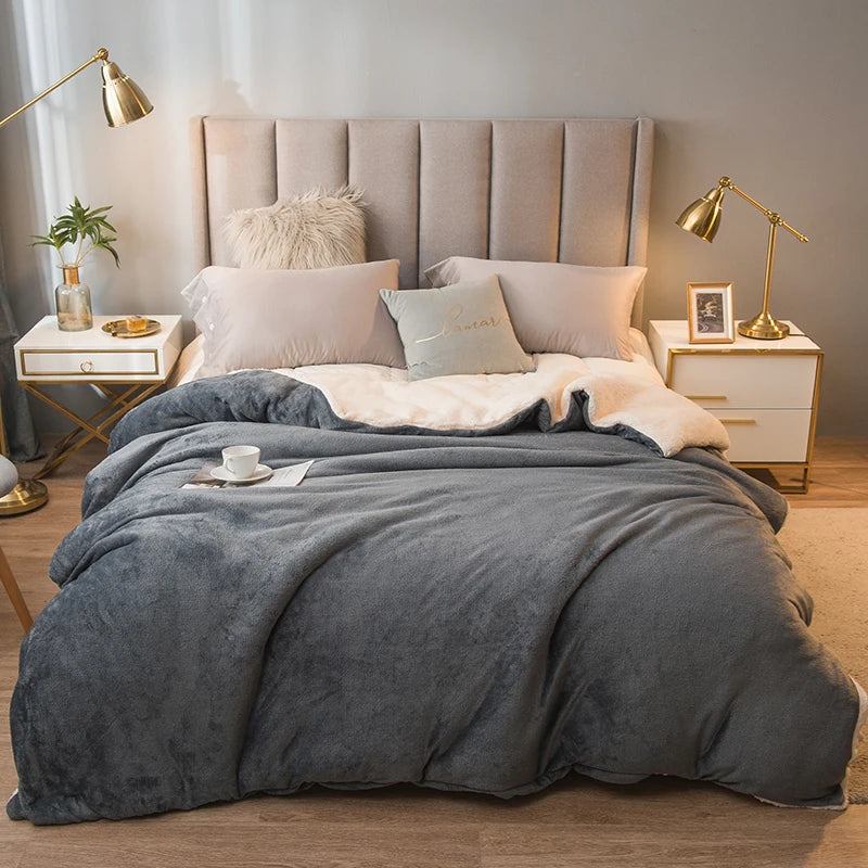 Wool Throw Blanket Keep Warm Winter Bed Blankets Double Sided