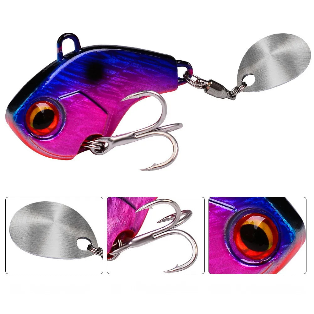 Fishing Lures Wobble Rotating Metal Vib Vibration