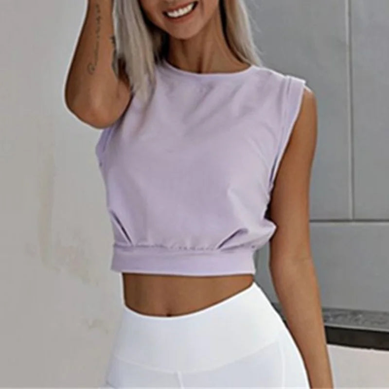 Sports sleeveless vest T-shirt women