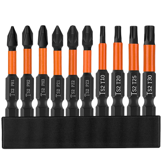 Magnetic Bits 10Pcs 50mm Screwdriver Bits Set S2
