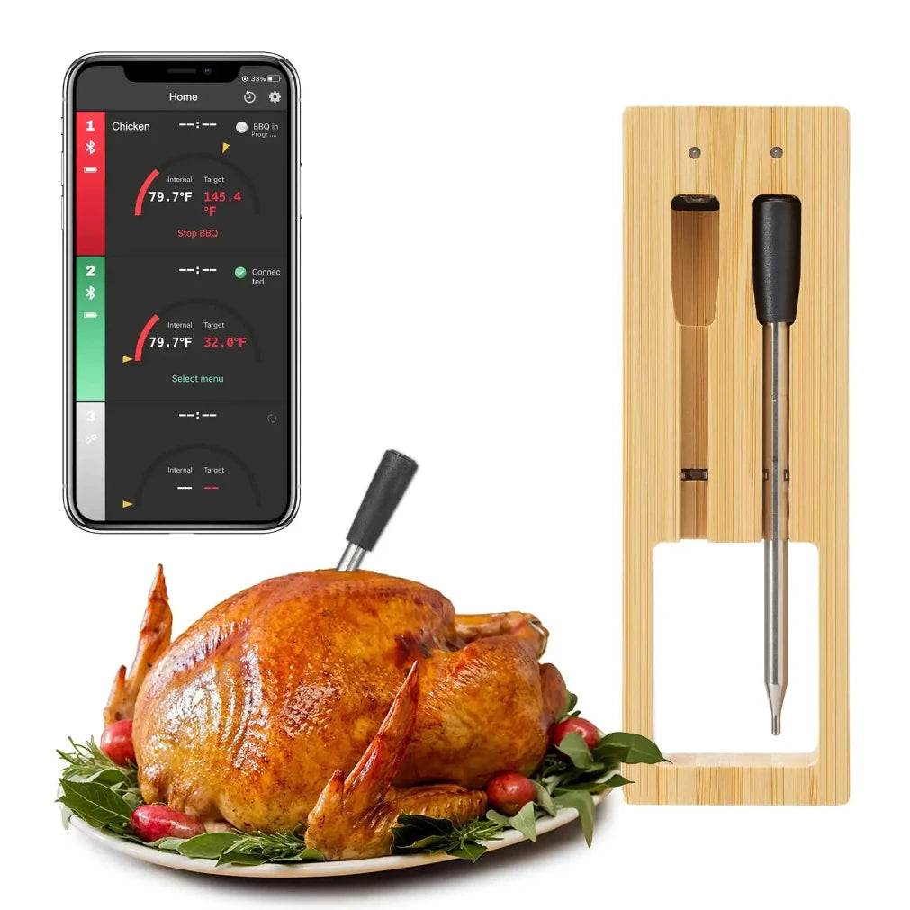 Smart Wireless Meat Food Thermometer Kitchen Cooking Tool Oven Grill BBQ