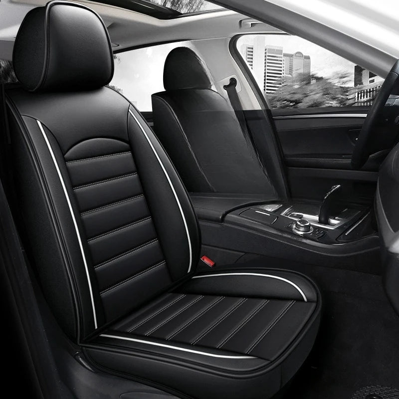 All Season Genuine Leather Full Coverage 5-Seater Car Seat Covers Summer Ready Universal Fit for Cars SUVs Trucks Premium Auto