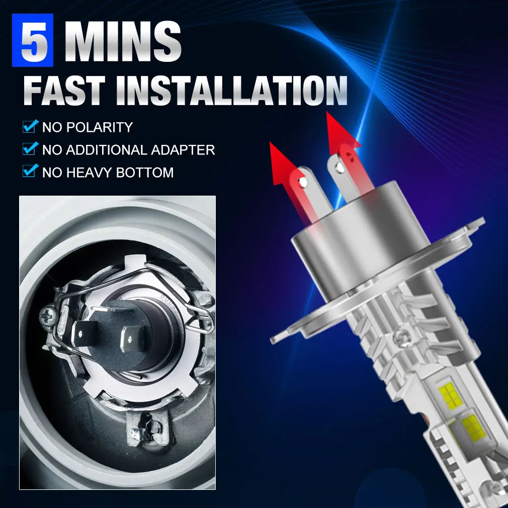 20000LM H4 LED Headlight Bulbs 9003 HB2 High Low Beam