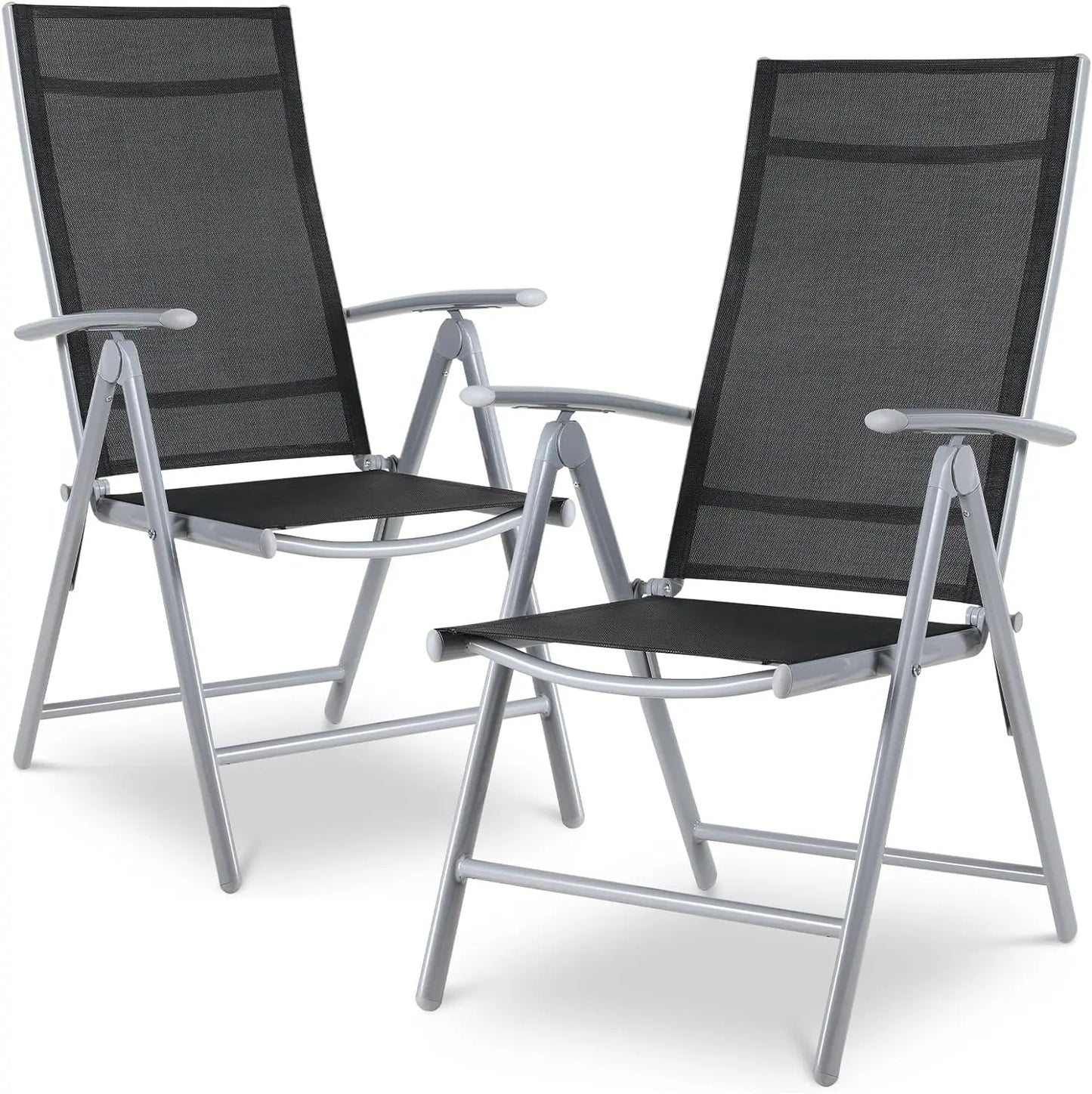 Homfa 2PC Balcony Chairs Set Garden Chairs Folding Chair 7-Way