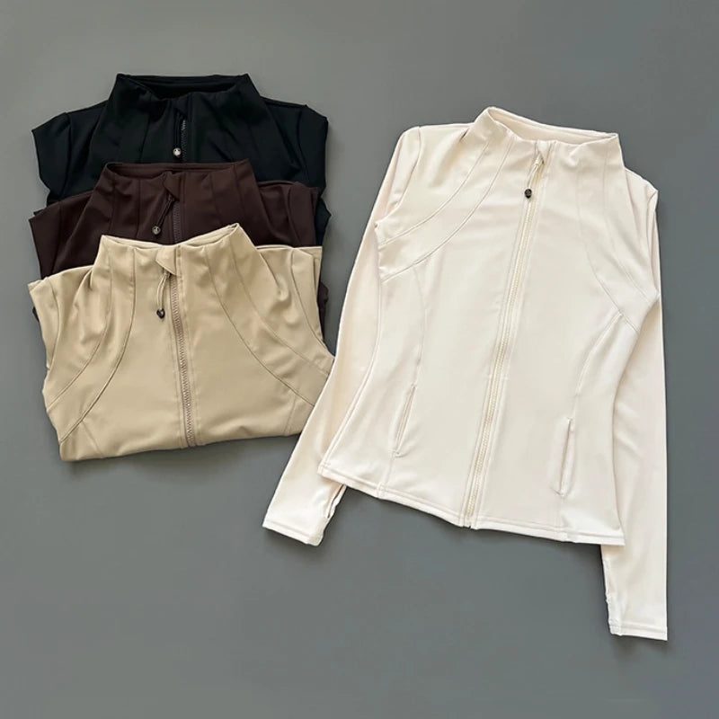 Quick Dry Stand Up Collar Fitness Jacket For Women