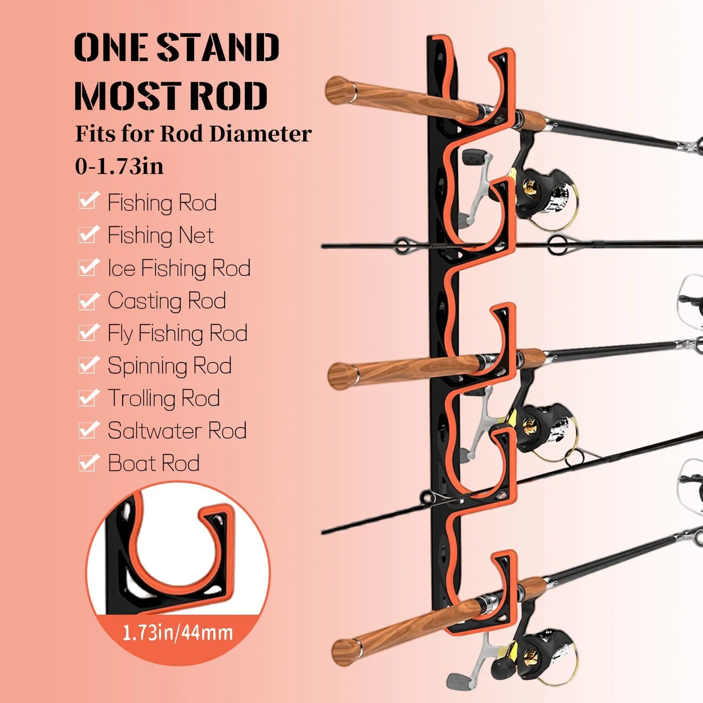 2PCS Fishing Rod Racks Wooden Fishing Rods