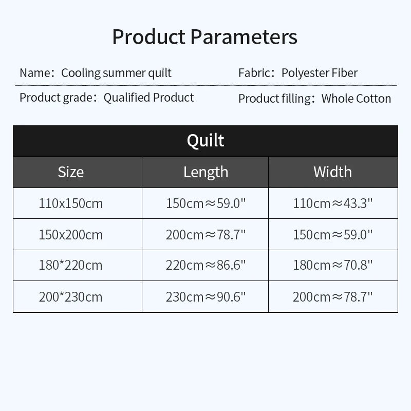 2025 New Japanese Polyester-Cotton Quilted Summer Duvet -