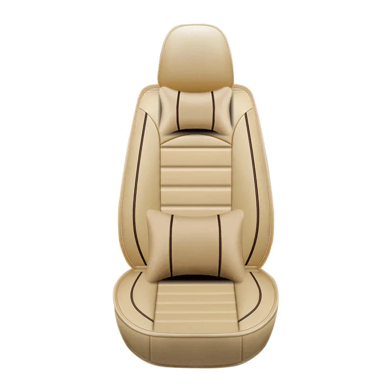 All Season Genuine Leather Full Coverage 5-Seater Car Seat Covers Summer Ready Universal Fit for Cars SUVs Trucks Premium Auto