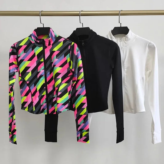 Women Sports Jacket  Running Sport Coat Long Sleeve Fitnes Tops