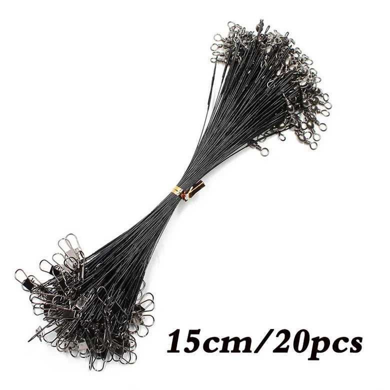 Anti Bite Steel Fishing Line Steel Wire Leader With Swivel Fishing