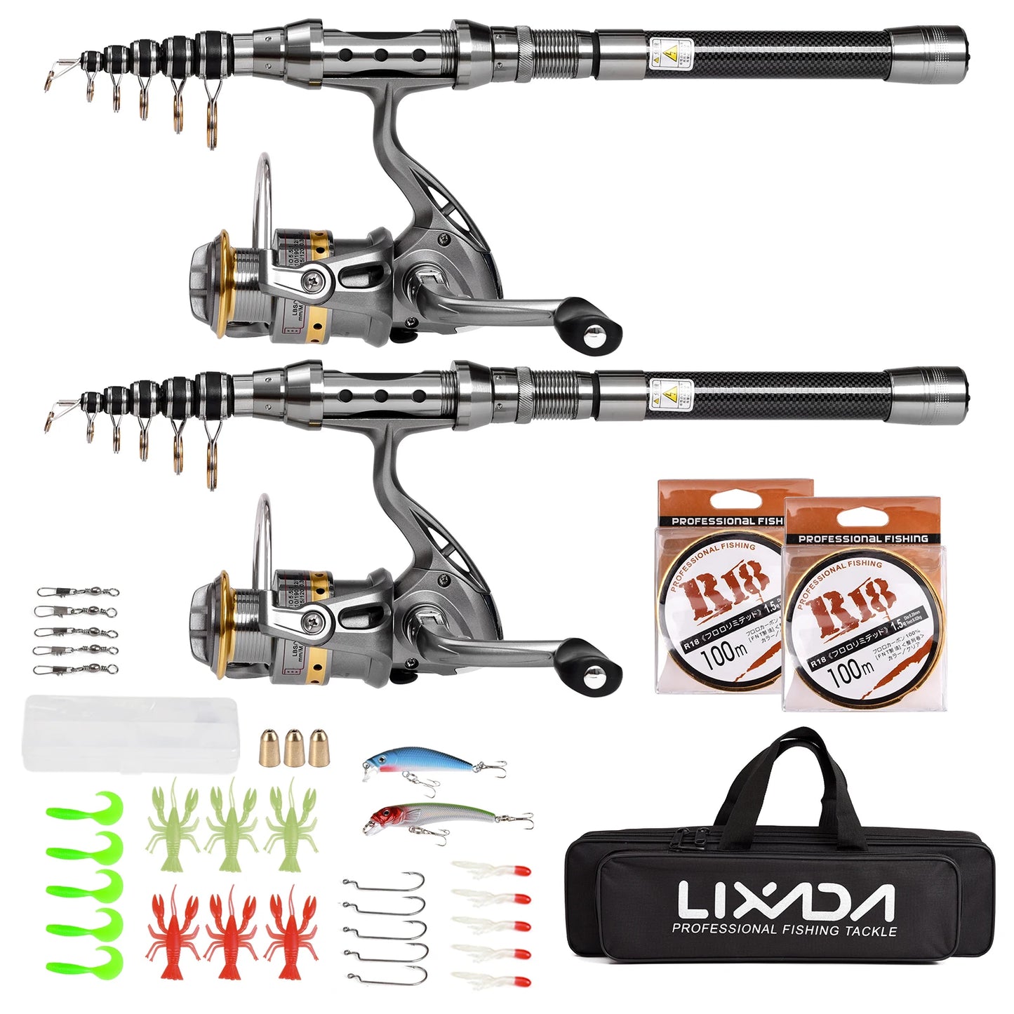 Telescoping fishing rods Fishing Pole Combo Set Rod and Reel