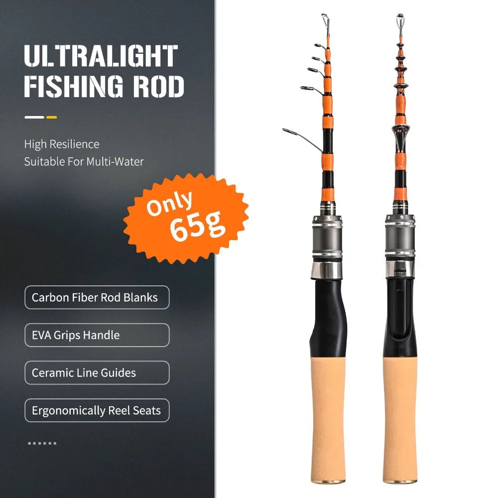 New Casting Telescopic fishing rod Spinning 150cm Portable Fishing