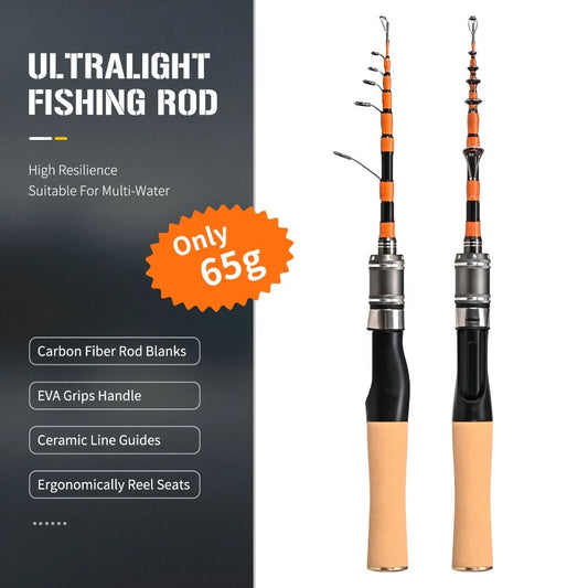 New Casting Telescopic fishing rod Spinning 150cm Portable Fishing