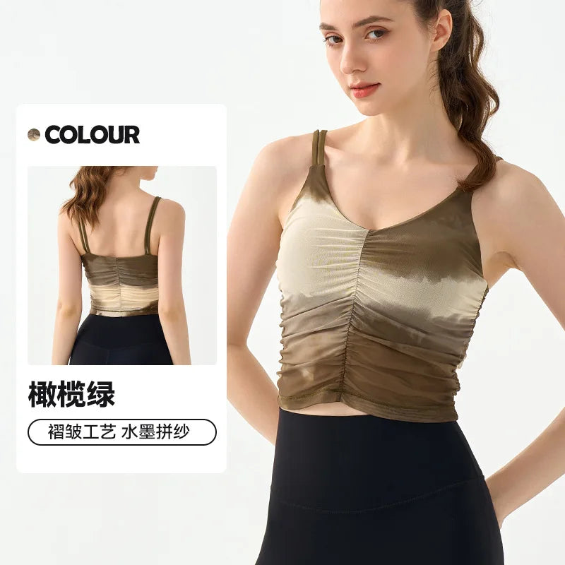 Printed Sports Vest for Women, Beautiful Back Strap,