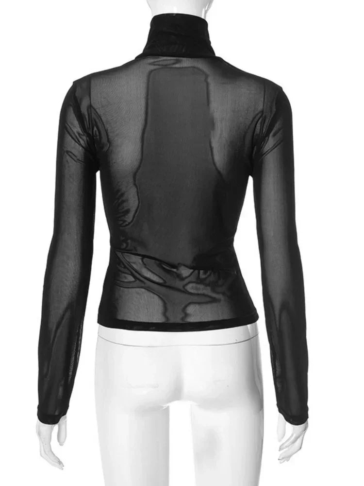 Turtleneck T Shirts For Women Hot Club Outfit See