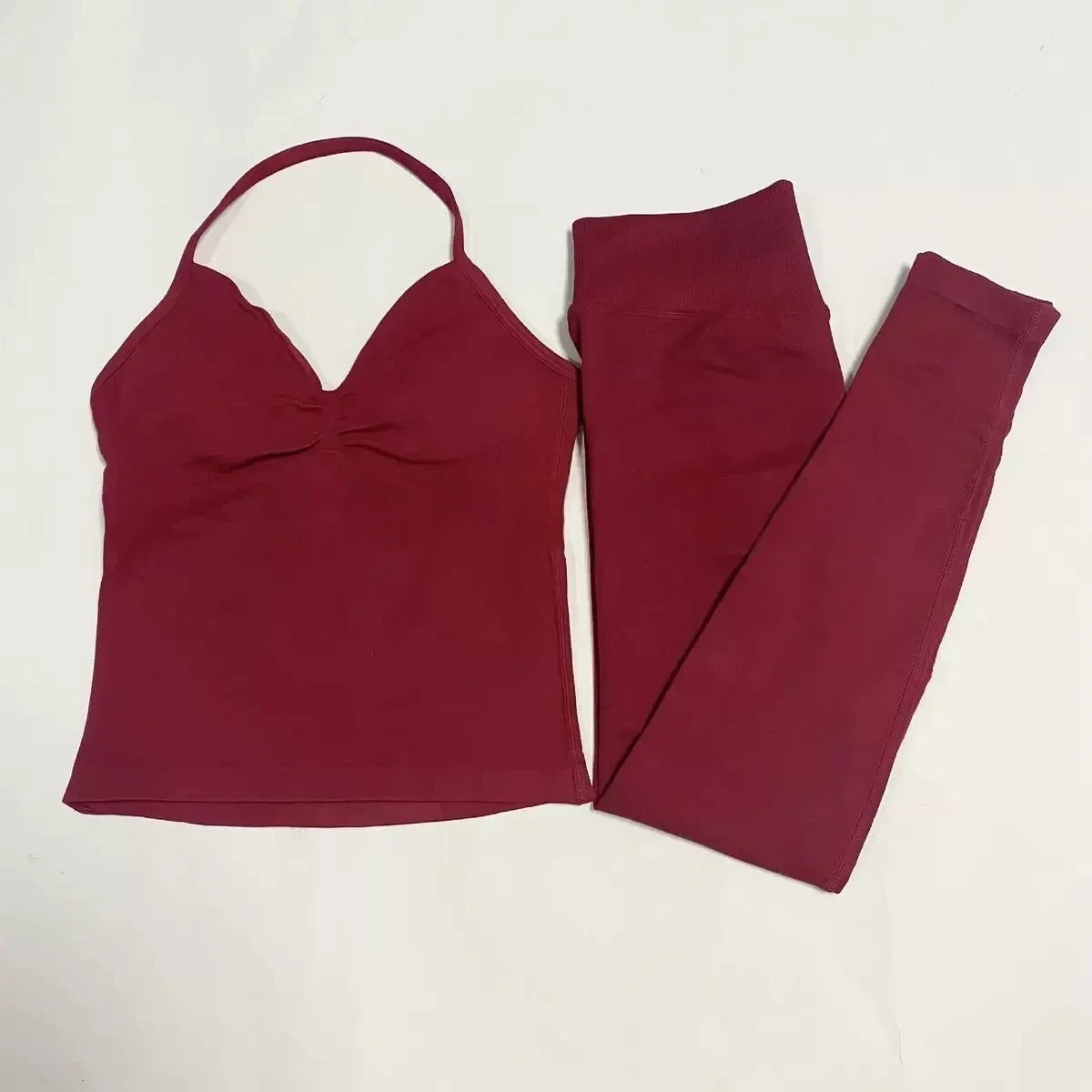 Fitness Girl Yoga Ladies 2-piece Set Long Neck Halter