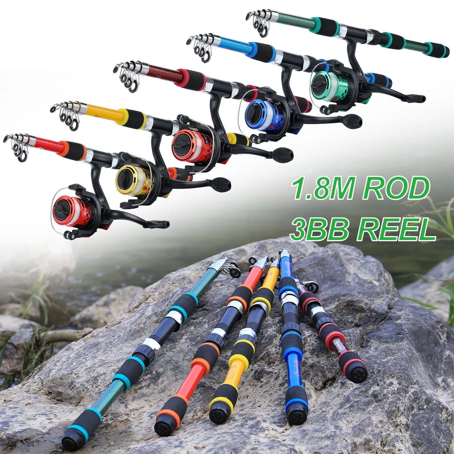 Sougayilang Spinning Fishing Rod and Reel Combo1.8M