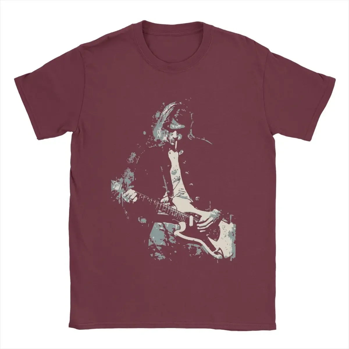 Men's Kurt Cobain Guitar T Shirts Cotton Clothes Amazing Short Sleeve Round Collar Tees Original T-Shirt