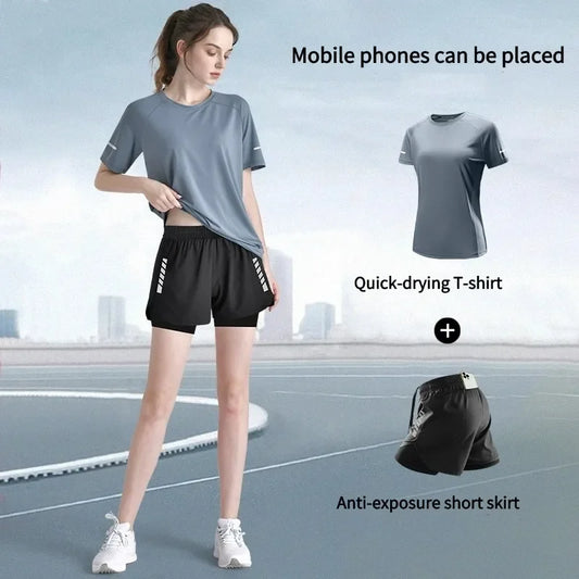 Sports T-shirt female summer breathable short