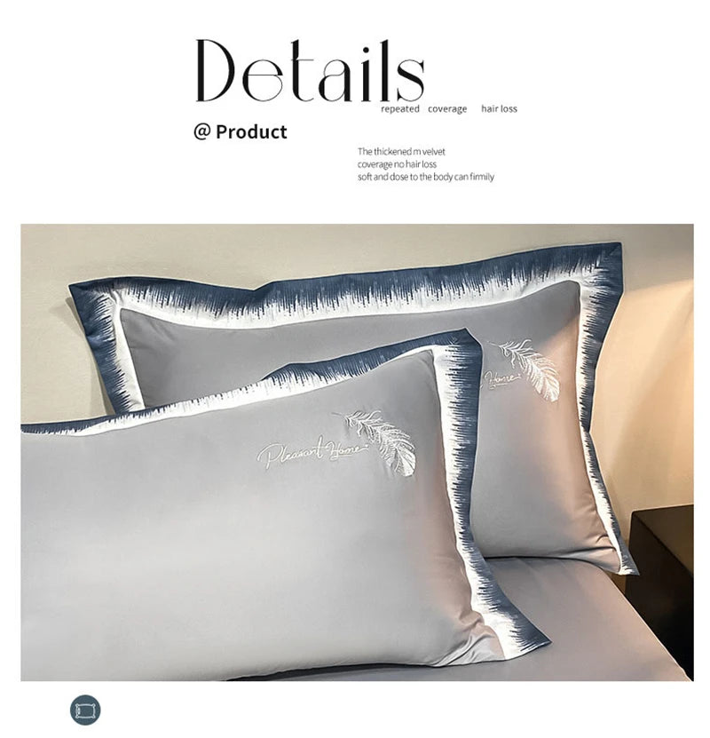 High-end Feather Embroidered Summer Blanket Comfortable