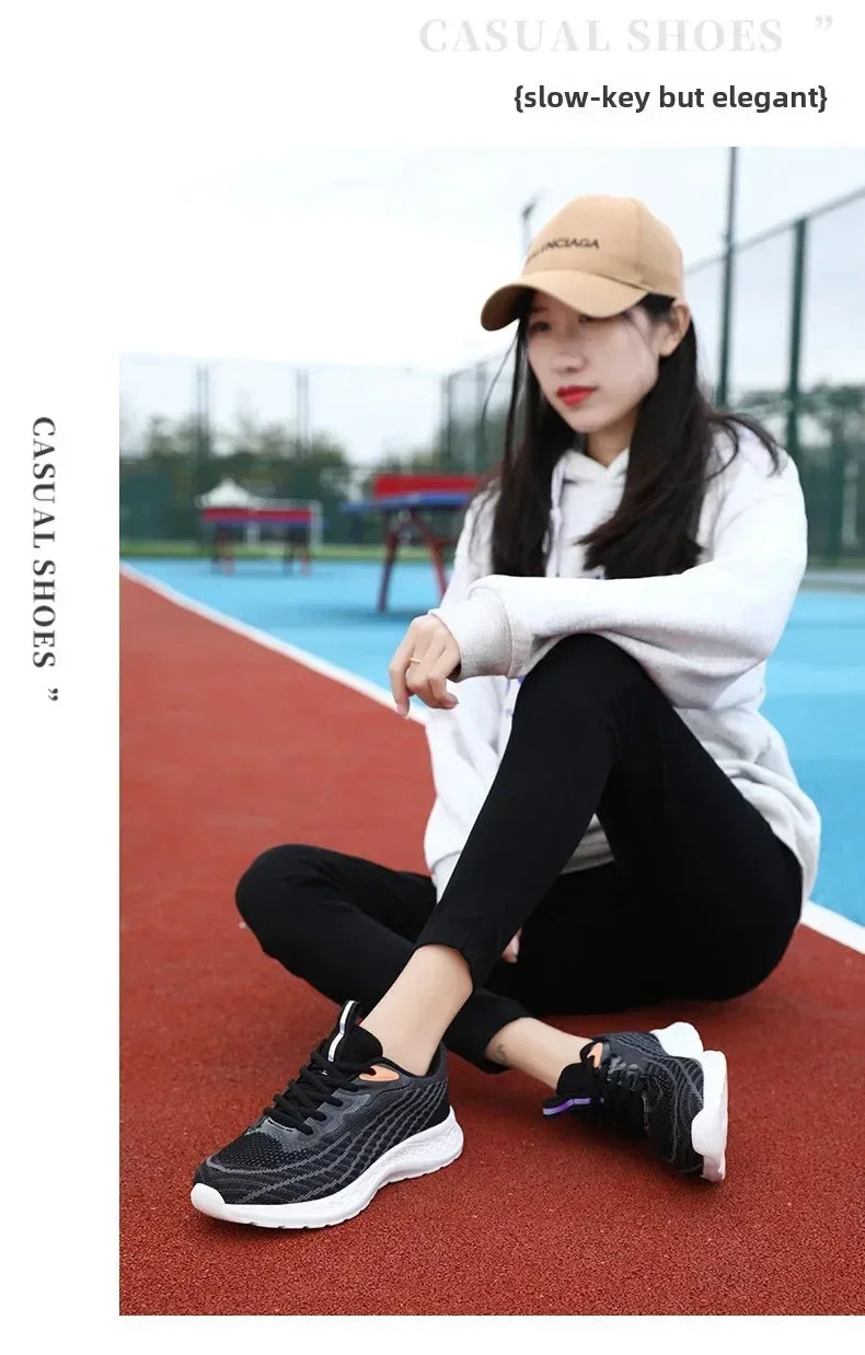 Women's Sports Shoes Spring 2025 New Knitted Casual Fashionable