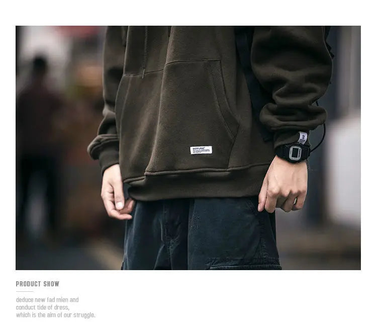 Slouchy hooded sweaters for men in winter American knitwear