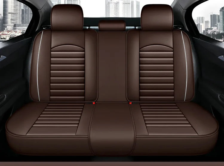 All Season Genuine Leather Full Coverage 5-Seater Car Seat Covers Summer Ready Universal Fit for Cars SUVs Trucks Premium Auto