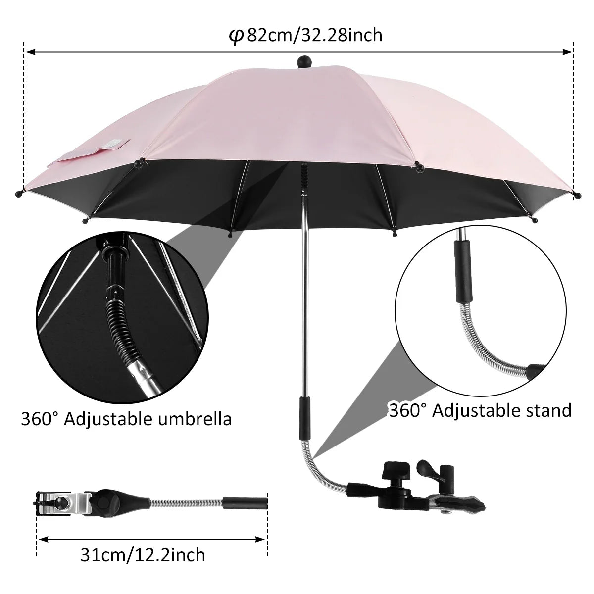 Beach Umbrella Adjustable Shade Umbrella Outdoor