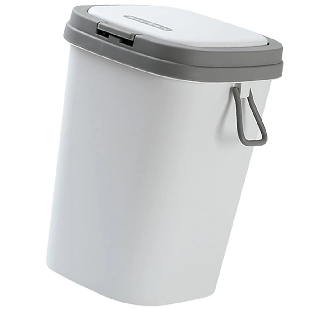 Trash Can 8L Blue Lid for Kitchen Bathroom Small