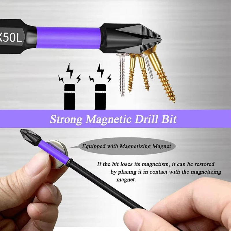 6/12 PCS Magnetic Screwdriver Bits Non-slip Shockproo