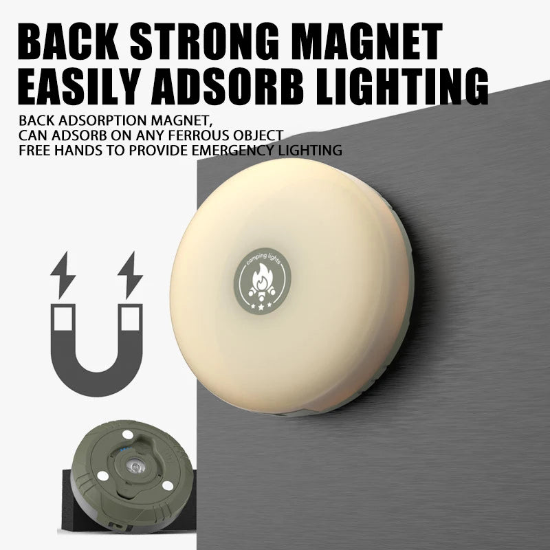 USB Rechargeable Camping Light 10meter Light String Outdoor Tent Light RGB Atmosphere Light XTE LED Flashlight with Magnet Hook